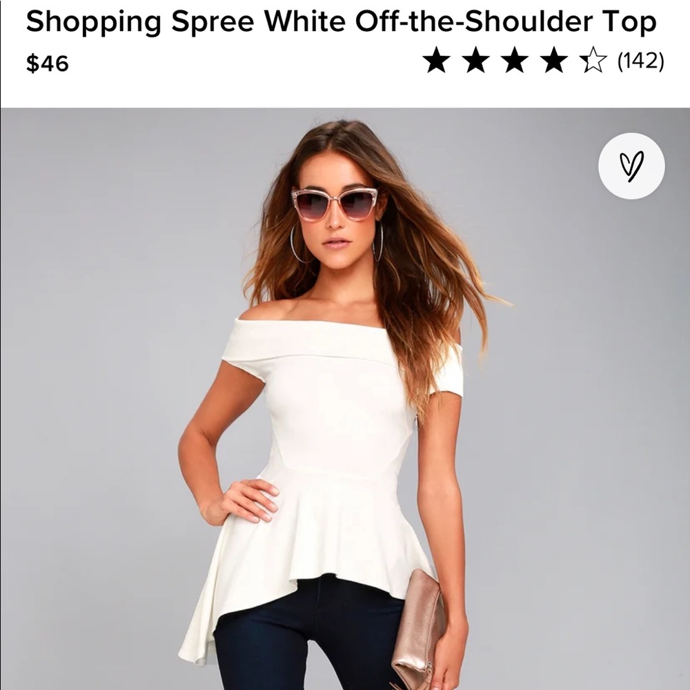Lulus shopping spree white off shoulder top